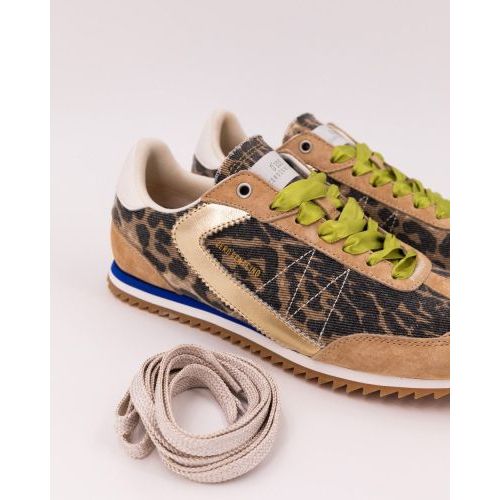 Zero Cent Cinq 0-0105, Lina Leo sneaker in Leopard met beige suède voor dames. 