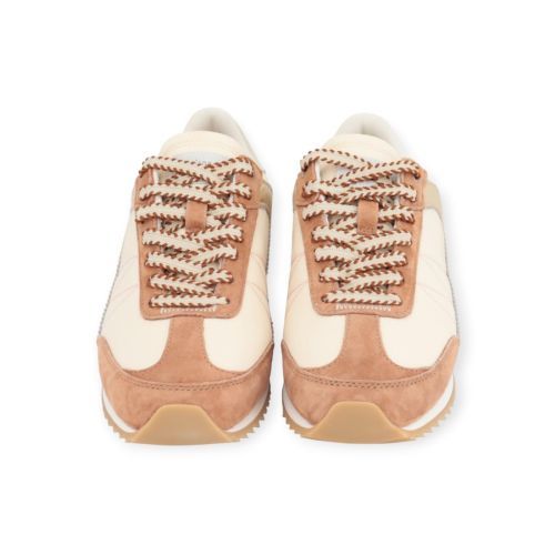 Zero Cent Cinq 0-0105, Lina nature sneaker in off wit met licht bruin suède voor dames. 