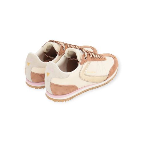 Zero Cent Cinq 0-0105, Lina nature sneaker in off wit met licht bruin suède voor dames. 