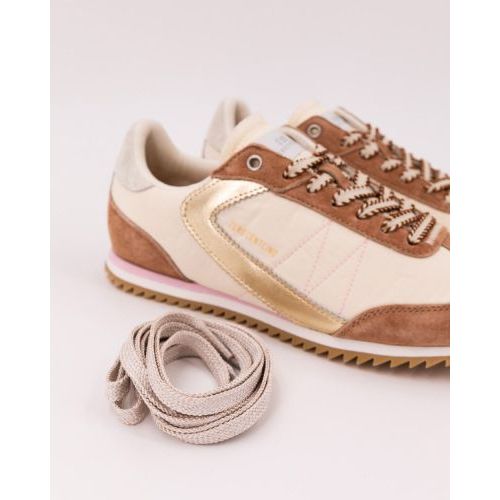 Zero Cent Cinq 0-0105, Lina nature sneaker in off wit met licht bruin suède voor dames. 