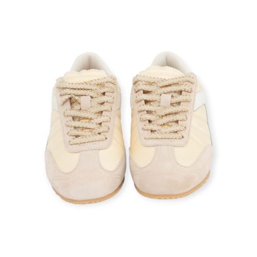 Zero Cent Cinq 0-0105, Nelly off wit suède en goud nylon voor dames.