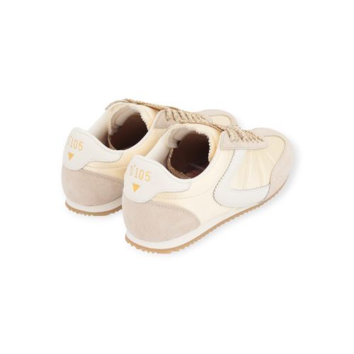 Zero Cent Cinq 0-0105, Nelly off wit suède en goud nylon voor dames.