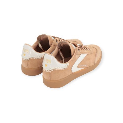 Zero Cent Cinq 0-0105, Nova Mocassin Terry in beige suède met wit lakleer voor dames.