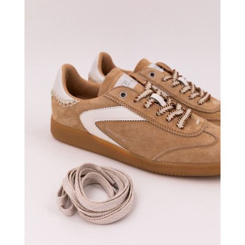 Zero Cent Cinq 0-0105, Nova Mocassin Terry in beige suède met wit lakleer voor dames.