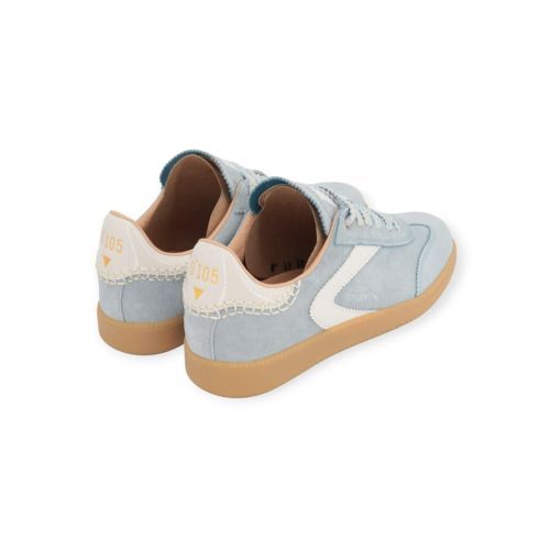 Zero Cent Cinq 0-0105, Nova Mocassin storm in lichtblauw suède met wit lakleer voor dames. 