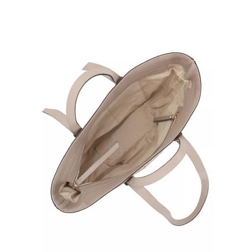 Abro Cosmo Medium handtas, shopper in beige raffia met beige leer. 