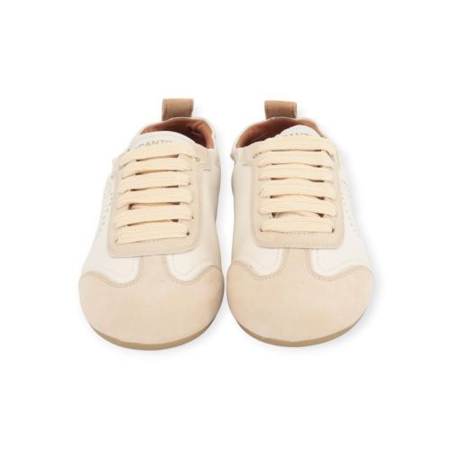 Acanto Levante sneaker in offwit leer met zand suède voor dames. 