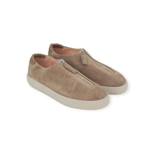 AGL Chewy Zip sneaker in beige suède  voor dames. 