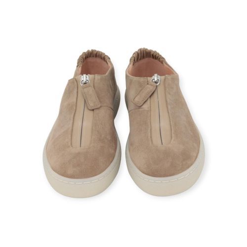 AGL Chewy Zip sneaker in beige suède  voor dames. 