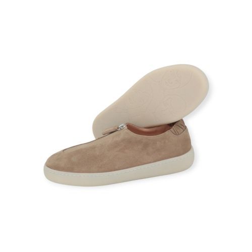 AGL Chewy Zip sneaker in beige suède  voor dames. 