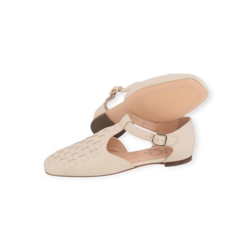 AGL memy dames mocassin in beige leer.