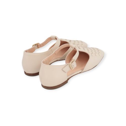 AGL memy dames mocassin in beige leer.