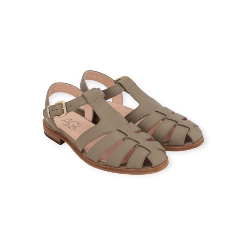 AGL new college S simple dames sandaal in licht groen leer.