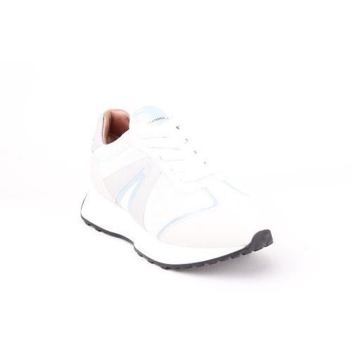Alexander Smith dames sneakers in wit leer met licht blauw