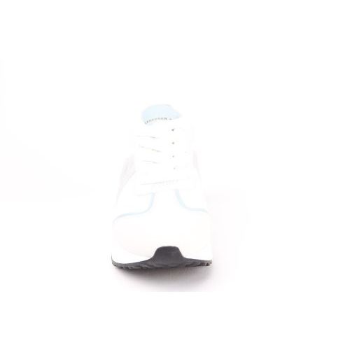 Alexander Smith dames sneakers in wit leer met licht blauw