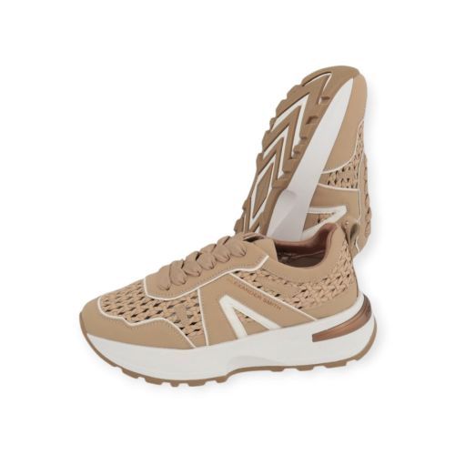 Alexander Smith Liverpool dames sneaker in camel leer. 