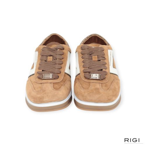 Alexander Smith Thames Woman sneaker in cognac suède met offwit leer. Alexander Smith Thames Woman sneaker in cognac suède met offwit leer.