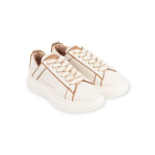 Alexander Smith Webley unlined dames sneaker in wit met cognac Alexander Smith Webley unlined dames sneaker in wit met cognac