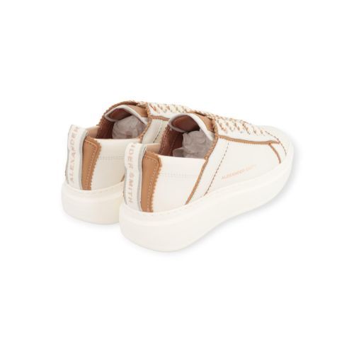 Alexander Smith Webley unlined dames sneaker in wit met cognac Alexander Smith Webley unlined dames sneaker in wit met cognac