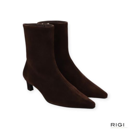 Alohas Ambar S101216-01 enkellaars in bruin suède voor dames. 