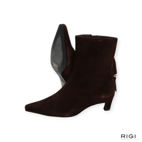 Alohas Ambar S101216-01 enkellaars in bruin suède voor dames. 