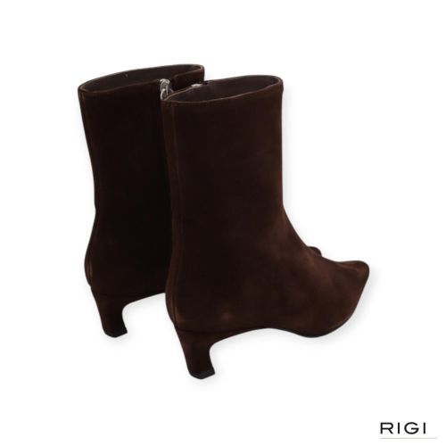 Alohas Ambar S101216-01 enkellaars in bruin suède voor dames. 
