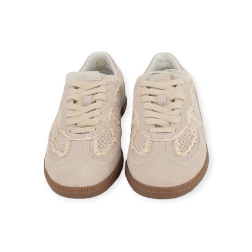 Aholas tb 490 Crochet dames sneaker in off wit suede leer.