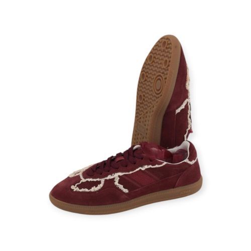 Aholas tb 490 Crochet dames sneaker in bordeaux (burgundy) suede leer.
