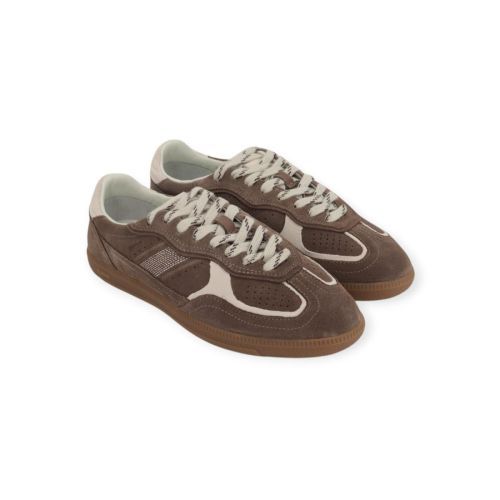 Aholas TB 490 Rife dames sneaker in taupe suede leer.