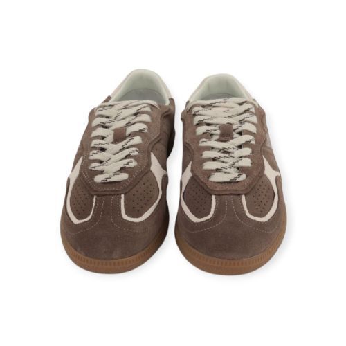 Aholas TB 490 Rife dames sneaker in taupe suede leer.