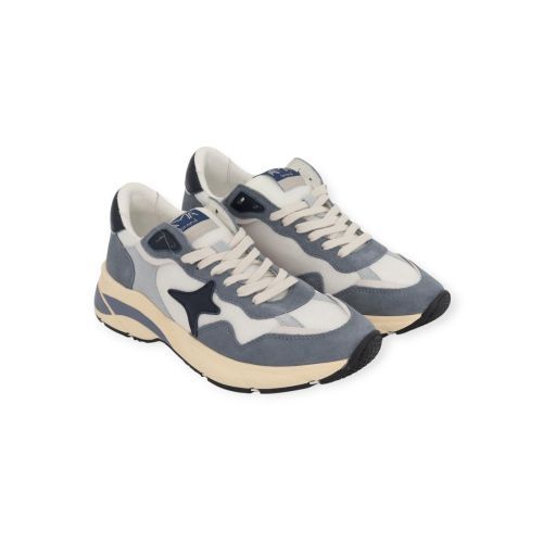 Ama Brand Moon 4649 heren sneaker in het licht blauw met wit suede.