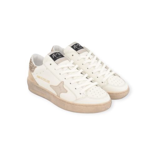 Ama Brand Slam 4527 sneaker in wit leer voor dames. 