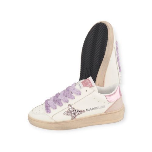 Ama Brand Slam 4532 sneaker in wit leer voor dames.