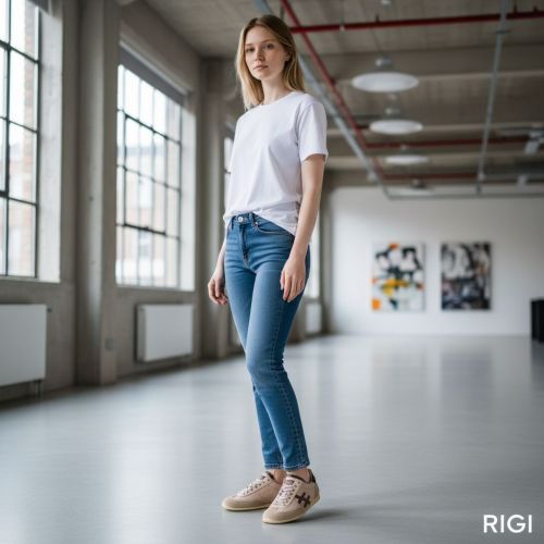 Another Trend Lino sneaker in licht roze met bordeaux voor dames.