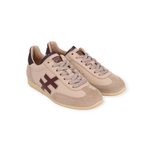 Another Trend Lino sneaker in licht roze met bordeaux voor dames.