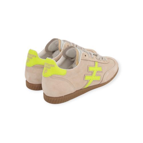 Another Trend Lino sneaker in beige met fluo geel voor dames. Another Trend Lino sneaker in beige met fluo geel voor dames.
