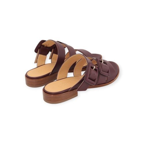 Atelier Content Emke dames slipper in bordeaux leer.