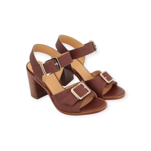 Atelier Content Evana dames sandaal in cognac leer.