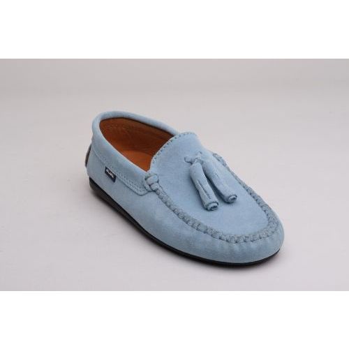 Atlanta Mocassin dames mocassin / loafer in licht blauw suede leer.