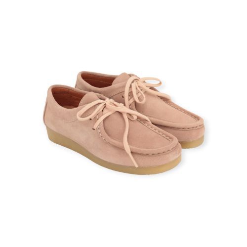 Belang dames veterschoen in roze suede.