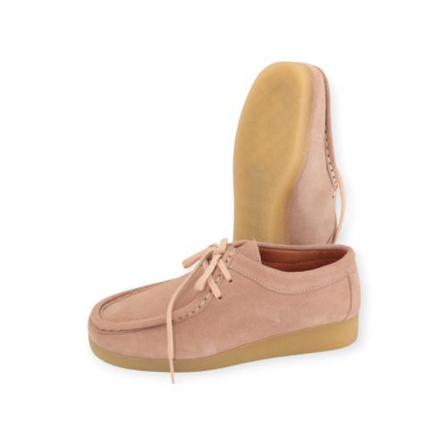 Belang dames veterschoen in roze suede.