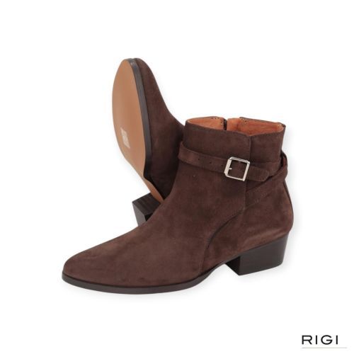 Belang BLG86 enkellaars 08546 in bruin suède voor dames. Belang BLG86 enkellaars 08546 in bruin suède voor dames.
