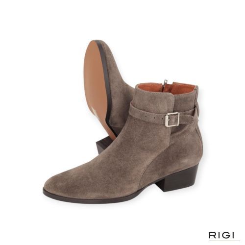Belang BLG86 enkellaars 08546 in taupe suède voor dames. 