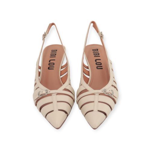 Bibi Lou Ali Pump dames in het off wit leer.