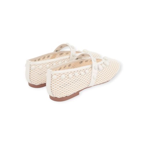 Bibi Lou Carinna Flat ballerina in witte raffia voor dames. 
