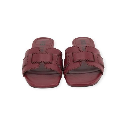 Bibi Lou Holly Flat muitlje in bordeaux leer voor dames. 