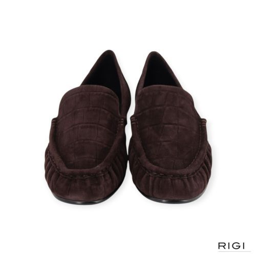 Bibi Lou Lysa dames mocassin in bruin crocco suede leer.