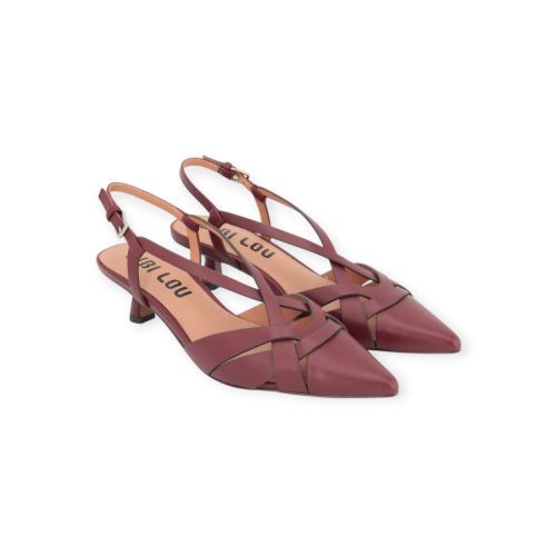 Bibi Lou Nolia Pump in bordeaux , burgundy leer voor dames. 