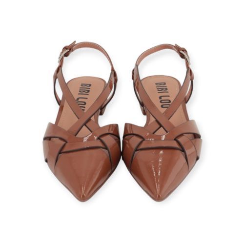 Nolia Flat 634Z21VK balerina dames in cognac lak leer.