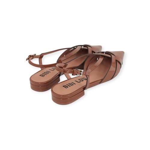 Nolia Flat 634Z21VK balerina dames in cognac lak leer.